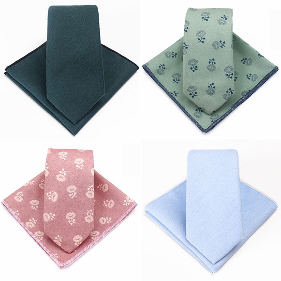 Handkerchief Cotton Men - GUSLESON Fashion Cotton 6cm Tie Set