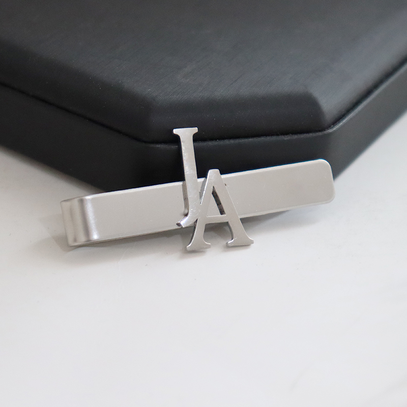 Tie Clip Silver - DIY Letter Name Pattern 4.8*0.8 cm