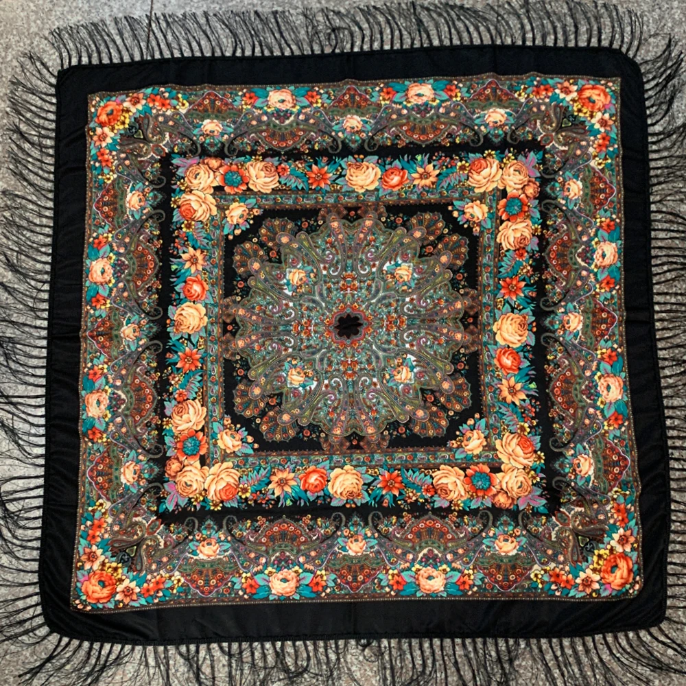 130*130cm Luxury Floral Print  - огляд і ціна Bandana Cotton
