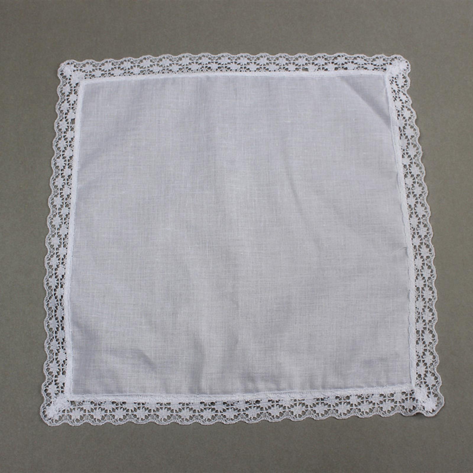 6x Pure White Lace Handkerchie - огляд і ціна Handkerchief Cotton Men