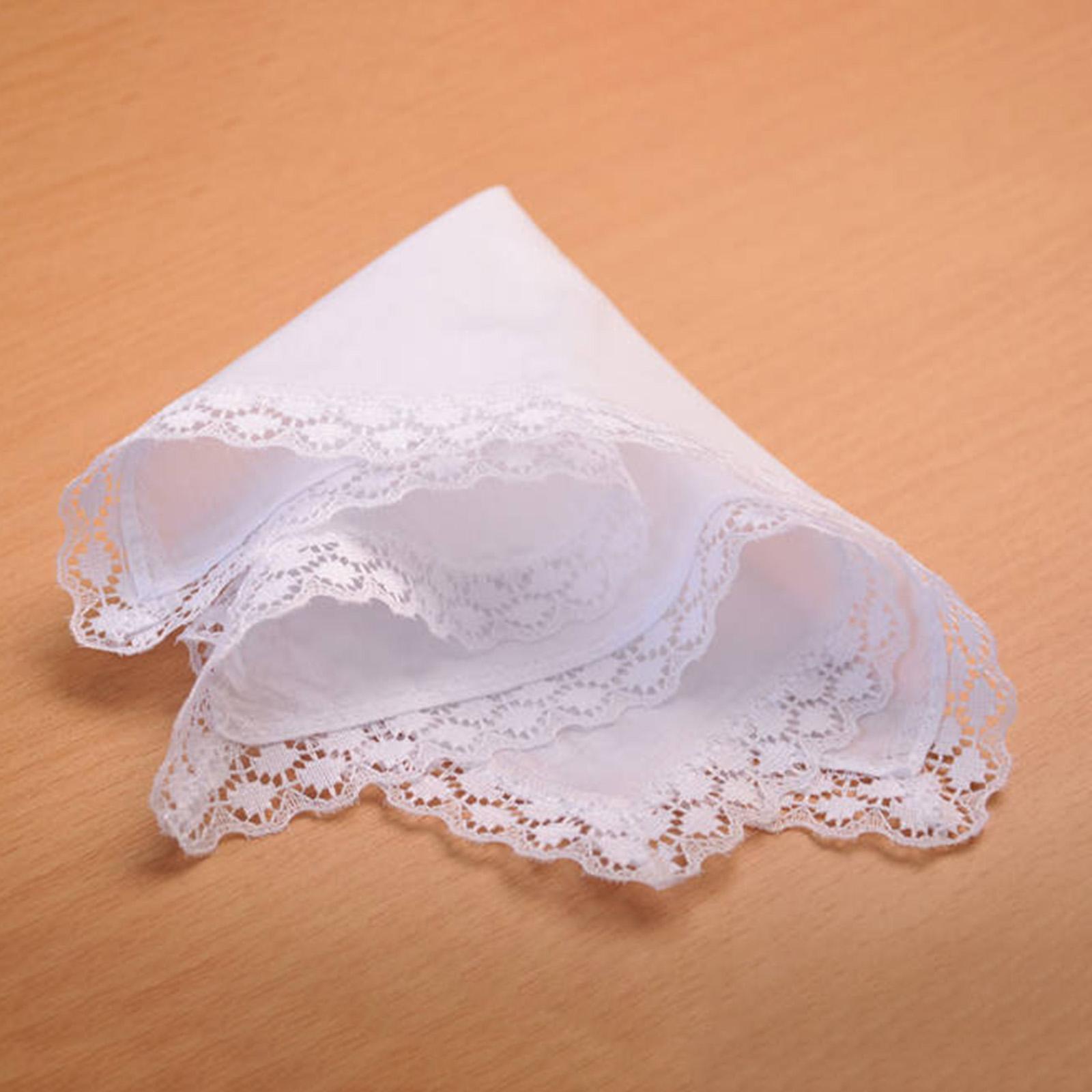 6x Pure White Lace Handkerchie - огляд і ціна Handkerchief Cotton Men
