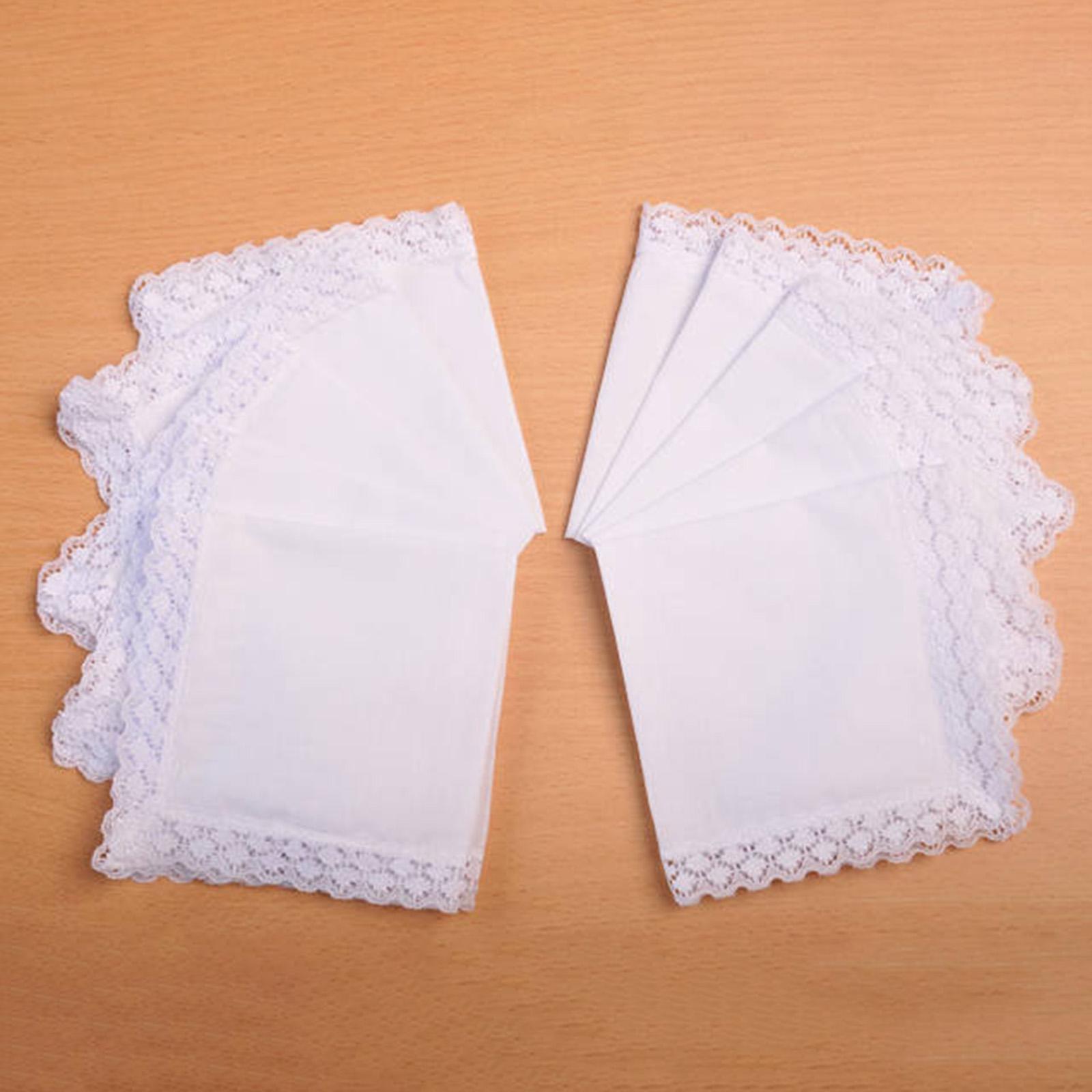 6x Pure White Lace Handkerchie - огляд і ціна Handkerchief Cotton Men