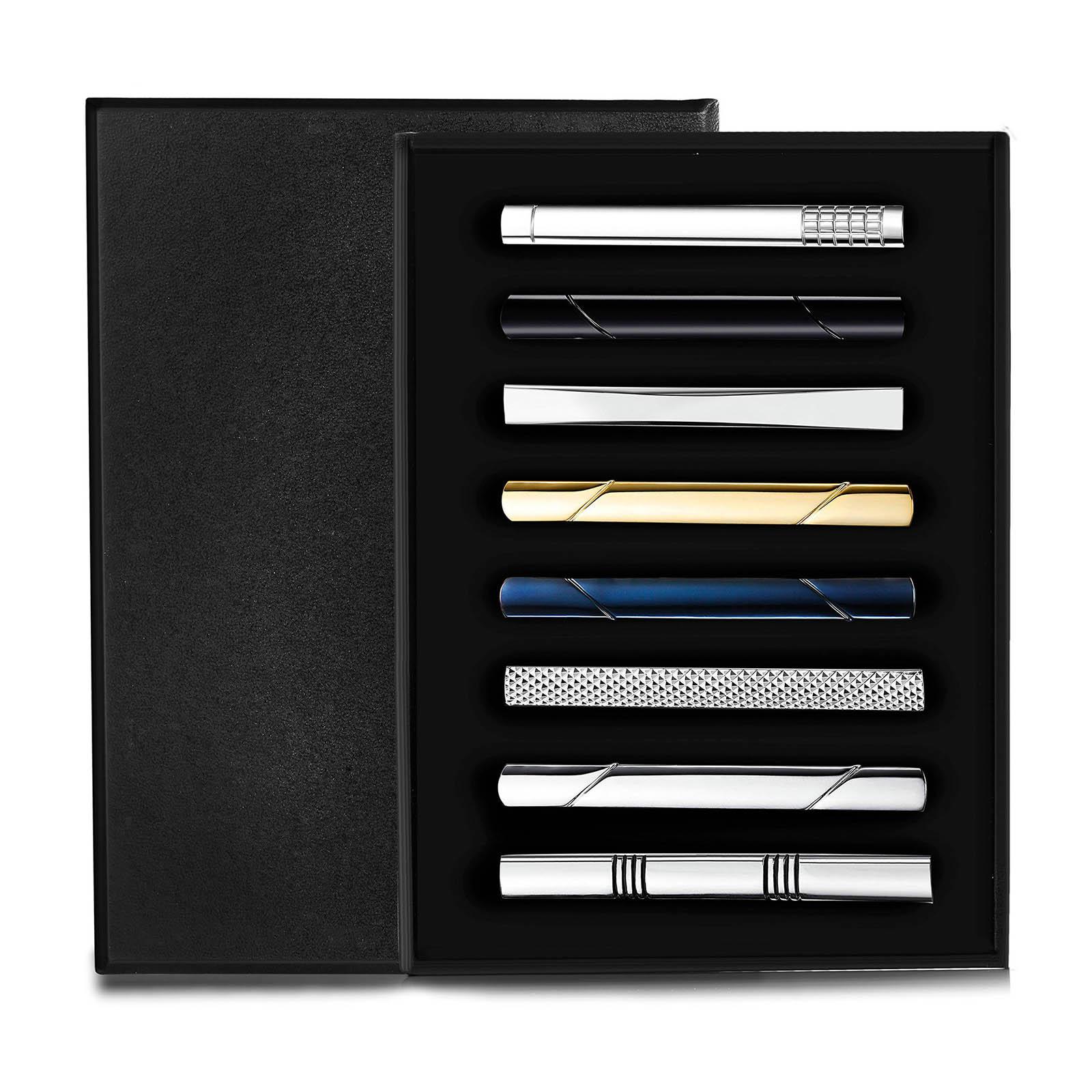 8x Tie Clips Simple Universal  - огляд і ціна Tie Bar Set Gift