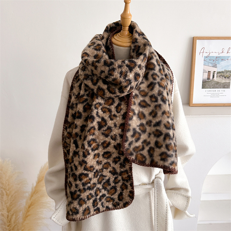 Autumn Winter Leopard Scarf Wo - огляд і ціна Woven Scarf Blanket