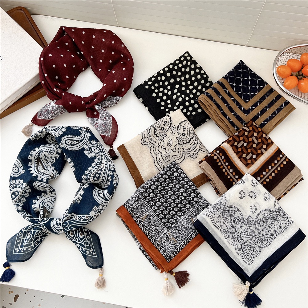 Vintage Tassel Square Scarf Wo - огляд і ціна Bandana Cotton