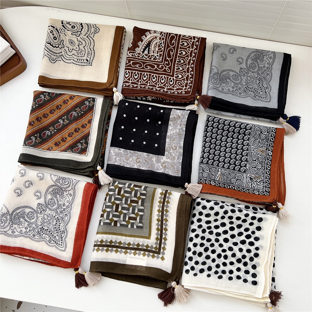 Vintage Tassel Square Scarf Wo - огляд і ціна Bandana Cotton